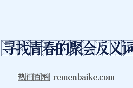寻找青春的聚会反义词是什么意思的图片